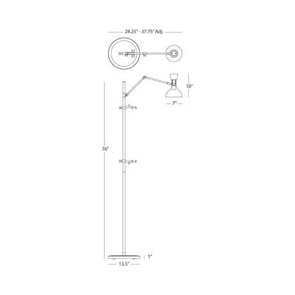 Clare Floor Lamp - line drawing.