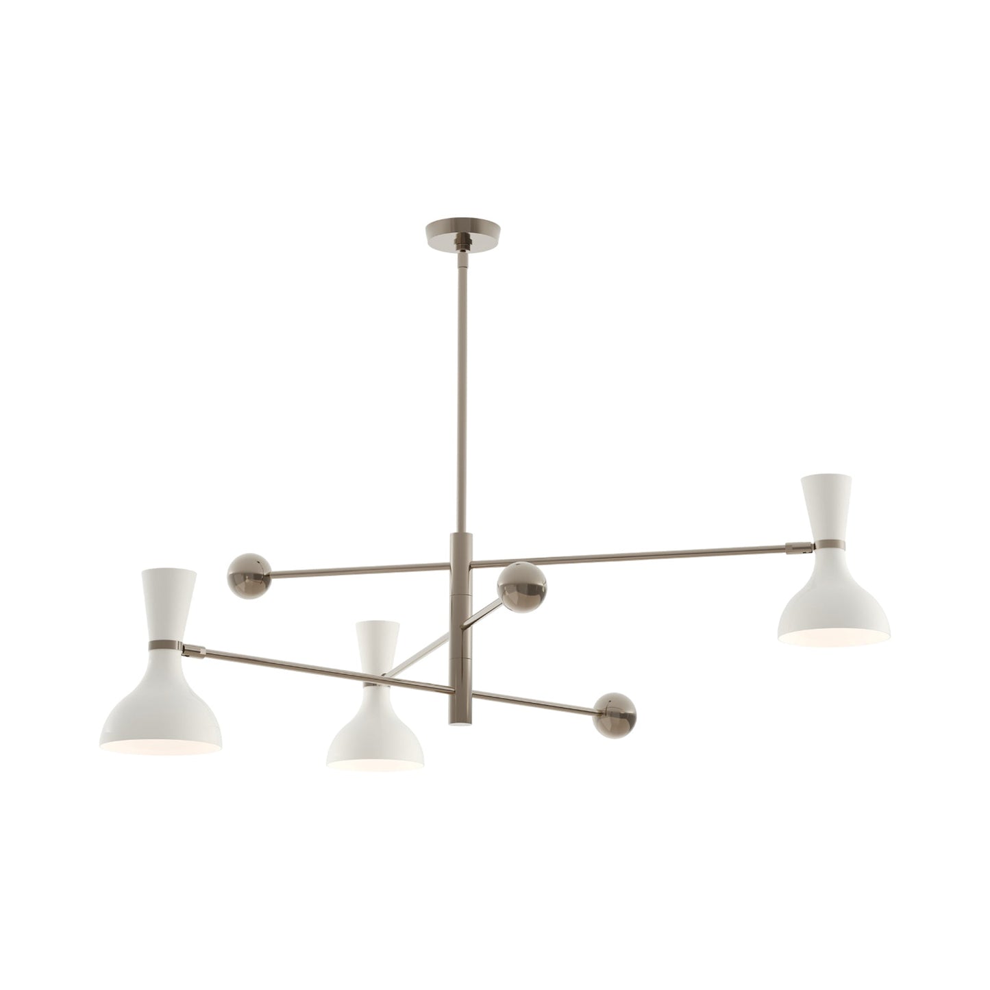 Clare Multi Light Pendant Light in Polished Nickel/Lily.