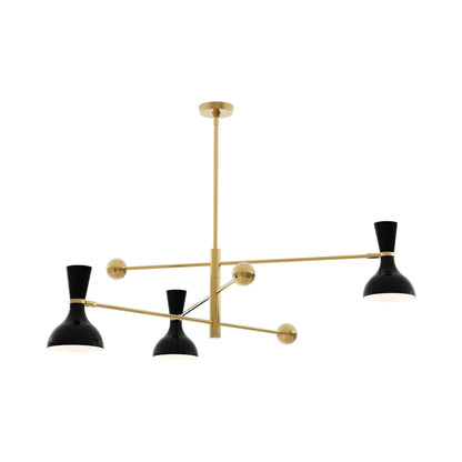 Clare Multi Light Pendant Light in Modern Brass/Obsidian.