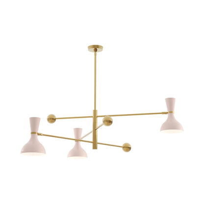 Clare Multi Light Pendant Light in Modern Brass/Rose Water.