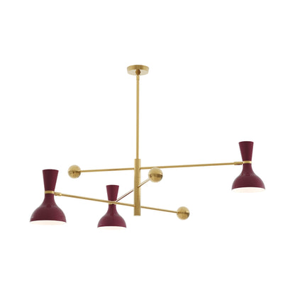 Clare Multi Light Pendant Light in Modern Brass/Sugar Plum.