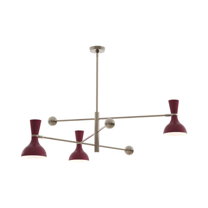 Clare Multi Light Pendant Light in Polished Nickel/Sugar Plum.