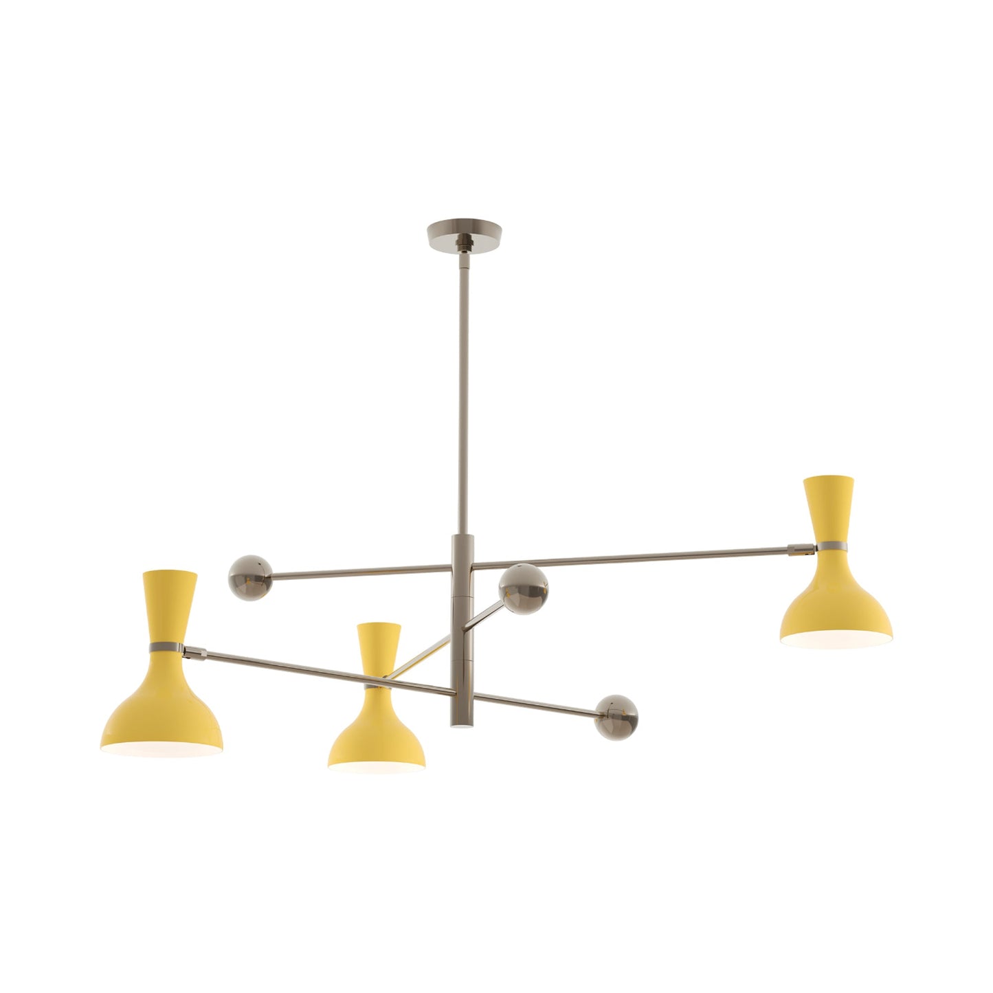 Clare Multi Light Pendant Light in Polished Nickel/Sunset.