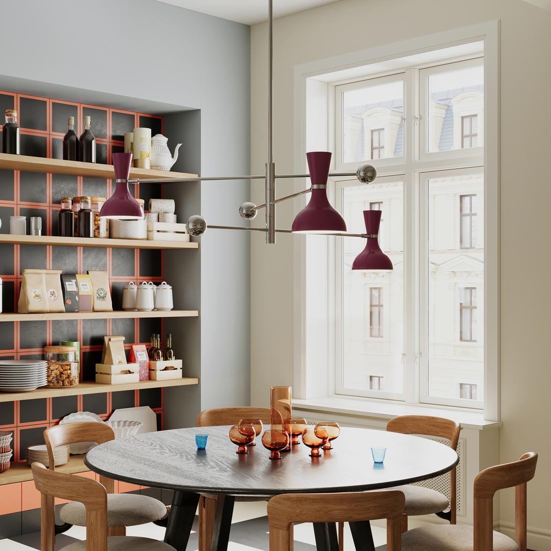 Clare Multi Light Pendant Light in living room.