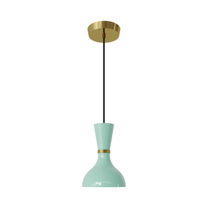Clare Pendant Light in Modern Brass/Mint.