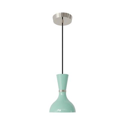Clare Pendant Light in Polished Nickel/Mint.