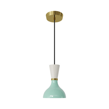 Clare Pendant Light in Modern Brass/Mint and Lily.