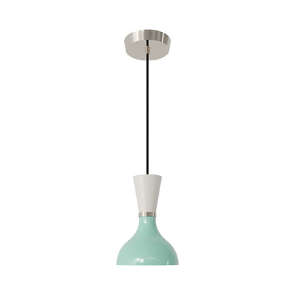 Clare Pendant Light in Polished Nickel/Mint and Lily.