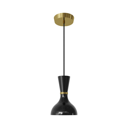 Clare Pendant Light in Modern Brass/Obsidian.