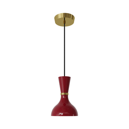 Clare Pendant Light in Modern Brass/Oxblood.