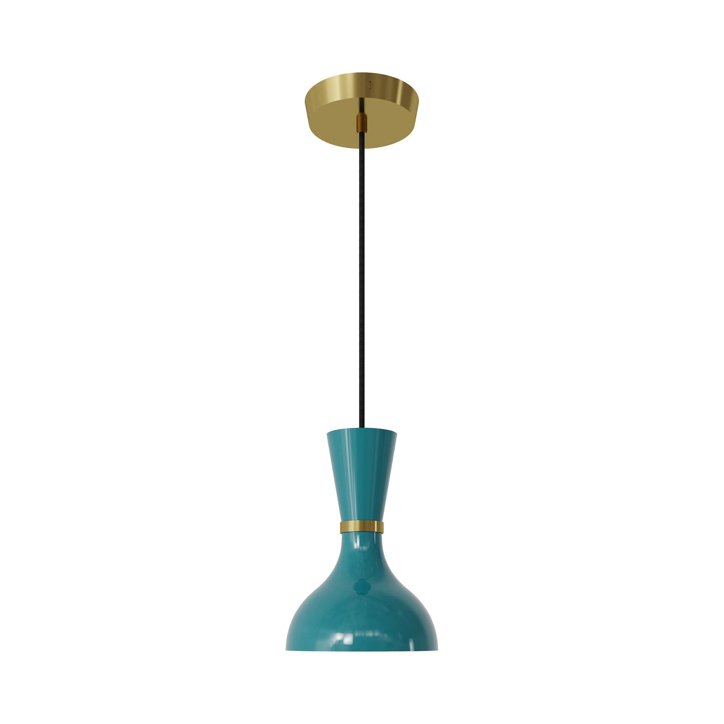 Clare Pendant Light in Modern Brass/Peacock.