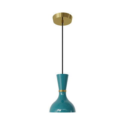 Clare Pendant Light in Modern Brass/Peacock.