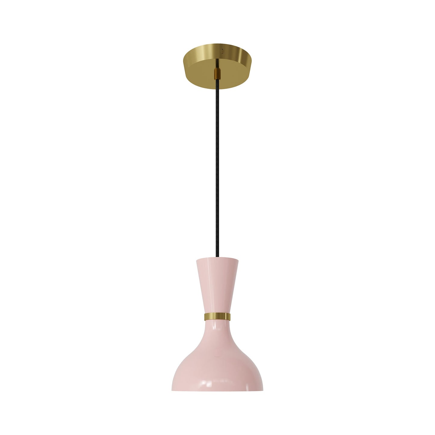 Clare Pendant Light in Modern Brass/Rose Water.
