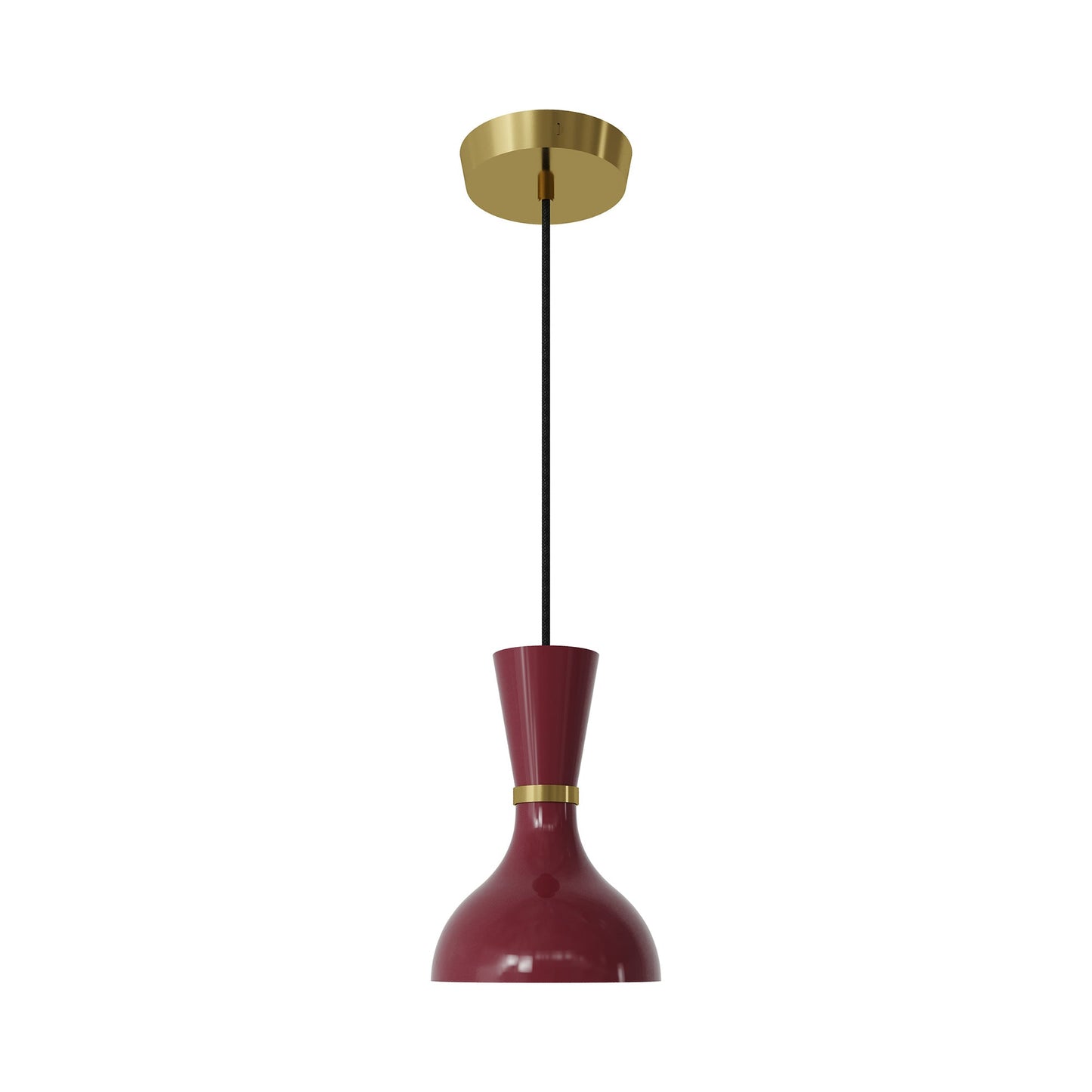Clare Pendant Light in Modern Brass/Sugar Plum.