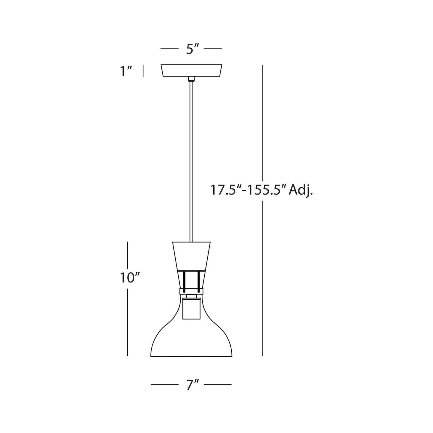 Clare Pendant Light - line drawing.
