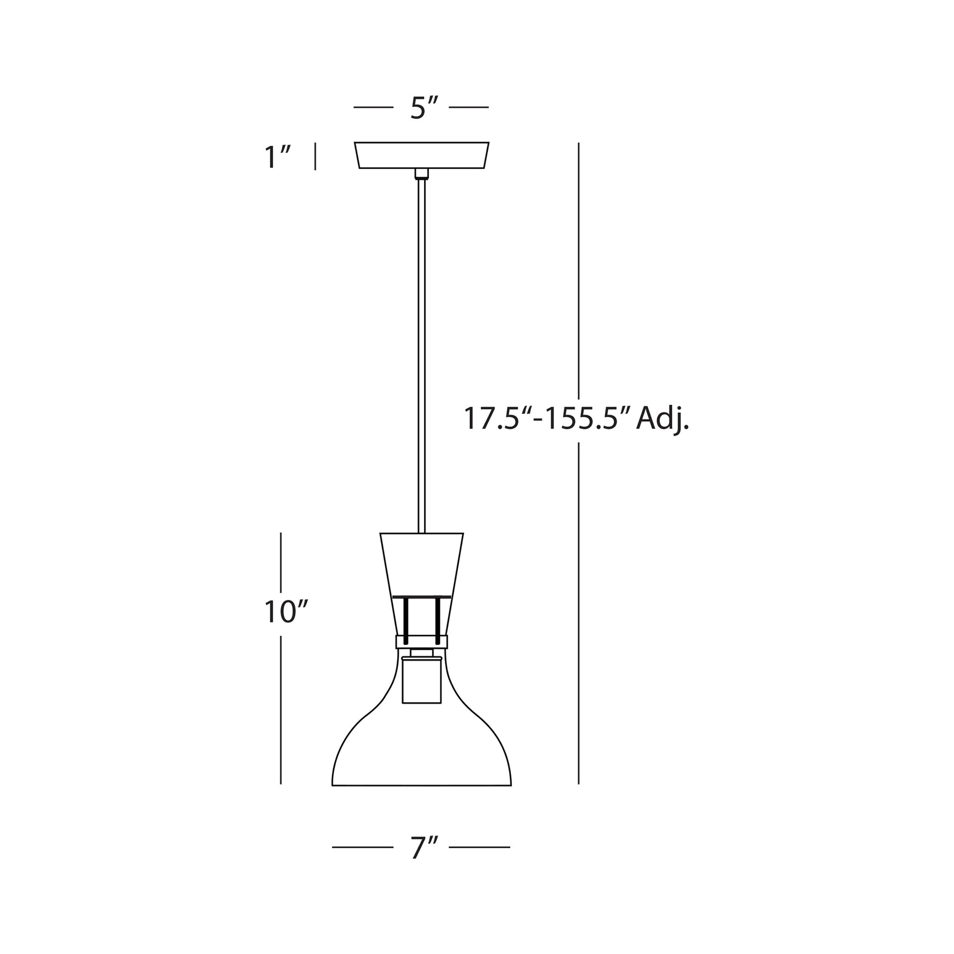 Clare Pendant Light - line drawing.
