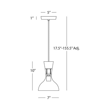 Clare Pendant Light - line drawing.