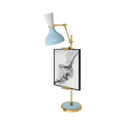 Clare Table Lamp in Modern Brass/Baby Blue and Lily.