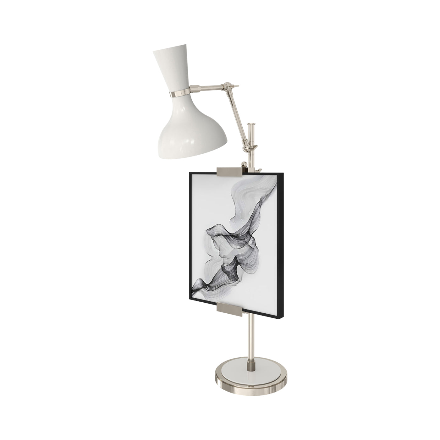 Clare Table Lamp in Polished Nickel/Lily.