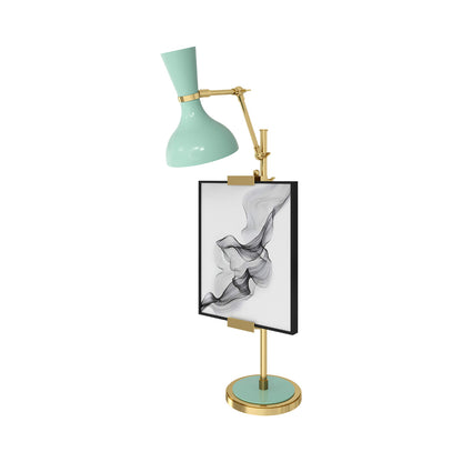 Clare Table Lamp in Modern Brass/Mint.