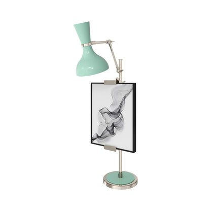 Clare Table Lamp in Polished Nickel/Mint.