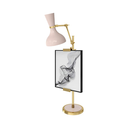 Clare Table Lamp in Modern Brass/Rose Water.