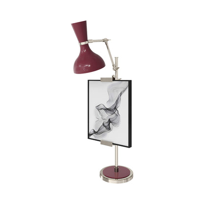 Clare Table Lamp in Polished Nickel/Sugar Plum.
