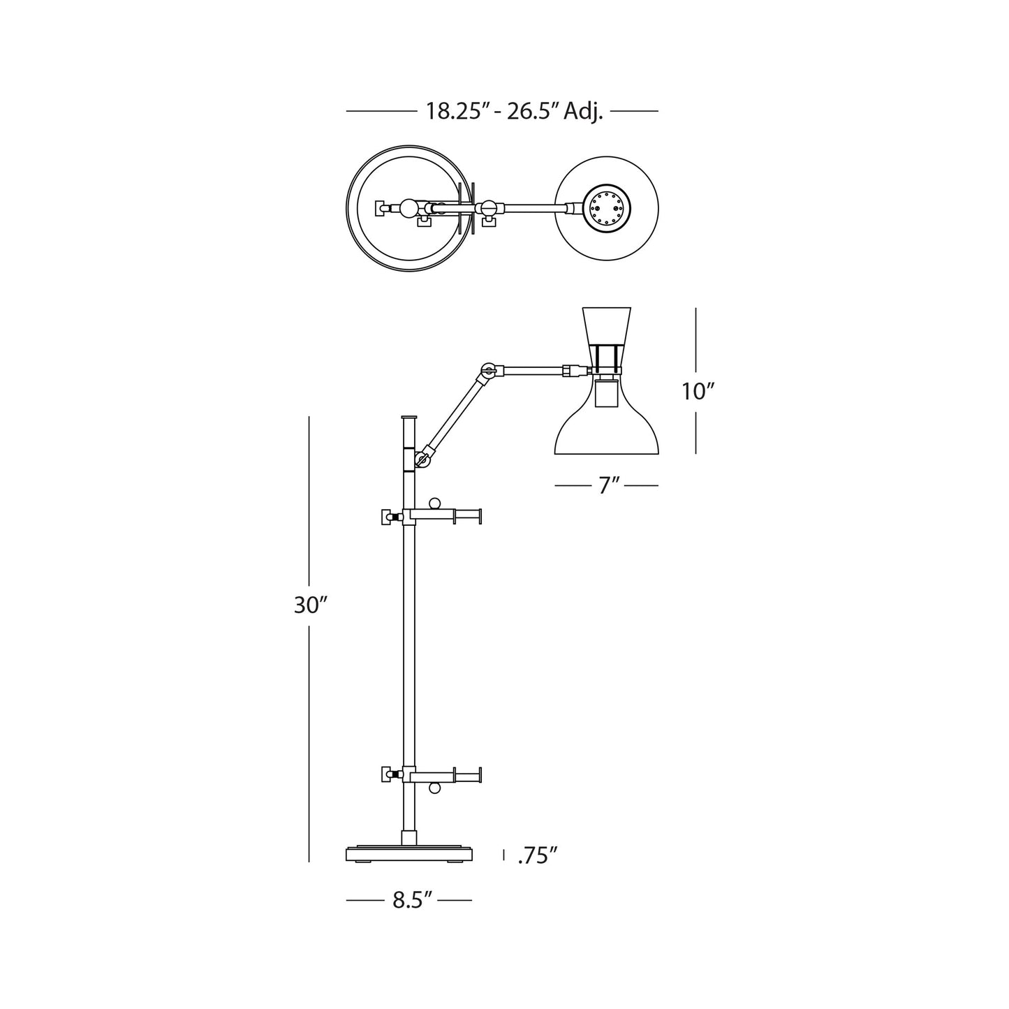 Clare Table Lamp - line drawing.