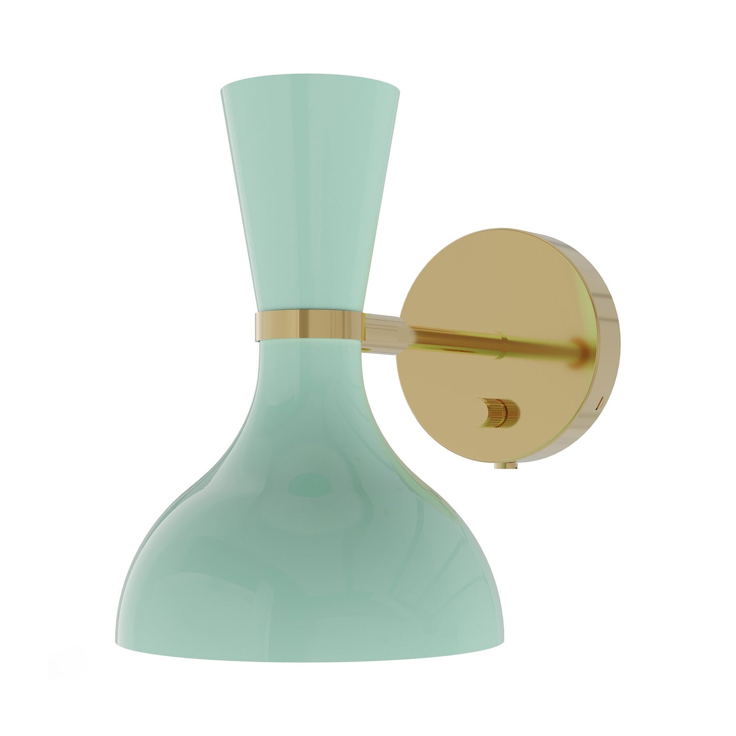 Clare Wall Light in Modern Brass/Mint.