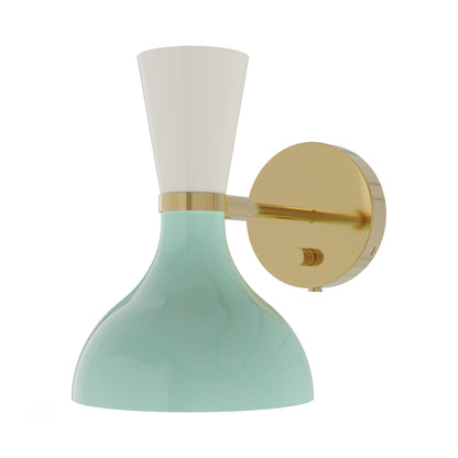 Clare Wall Light in Modern Brass/Mint and Lily.