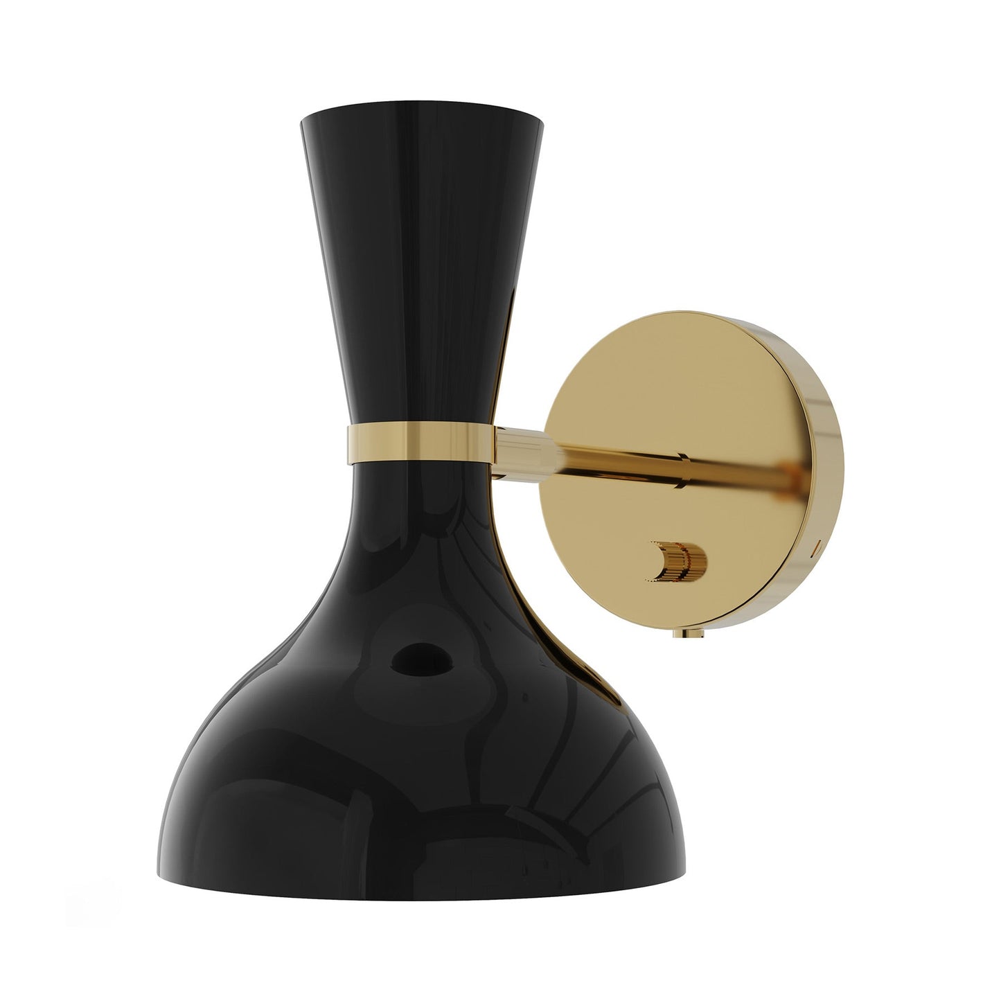 Clare Wall Light in Modern Brass/Obsidian.