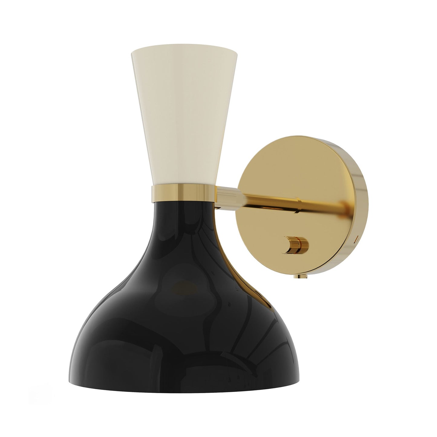 Clare Wall Light in Modern Brass/Obsidian and Bone.