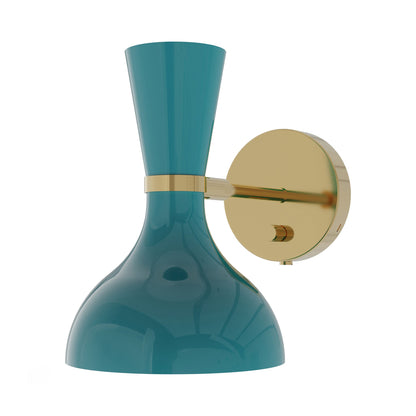 Clare Wall Light in Modern Brass/Peacock.