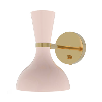 Clare Wall Light in Modern Brass/Rose Water.