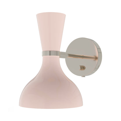 Clare Wall Light in Polished Nickel/Rose Water.