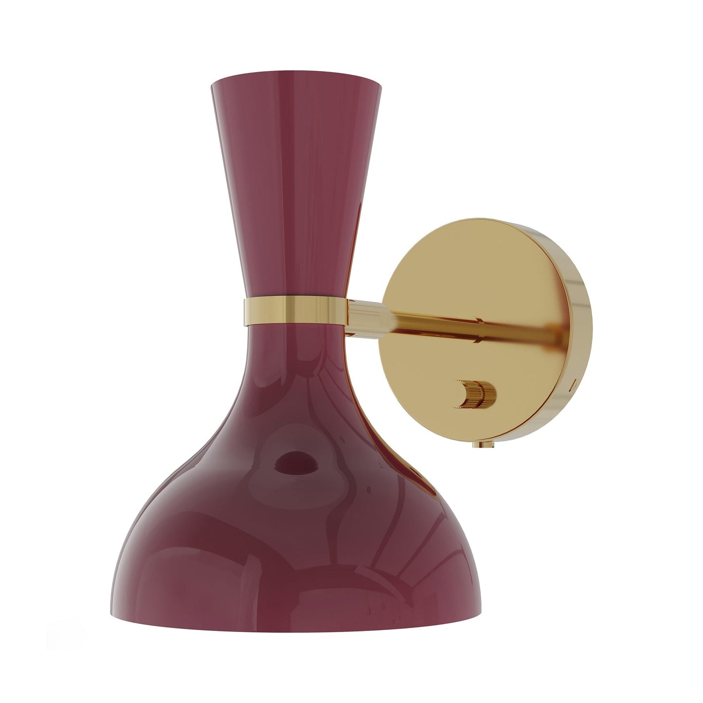 Clare Wall Light in Modern Brass/Sugar Plum.
