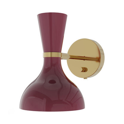 Clare Wall Light in Modern Brass/Sugar Plum.