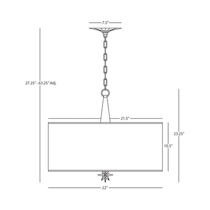 Cosmos Pendant Light - line drawing.