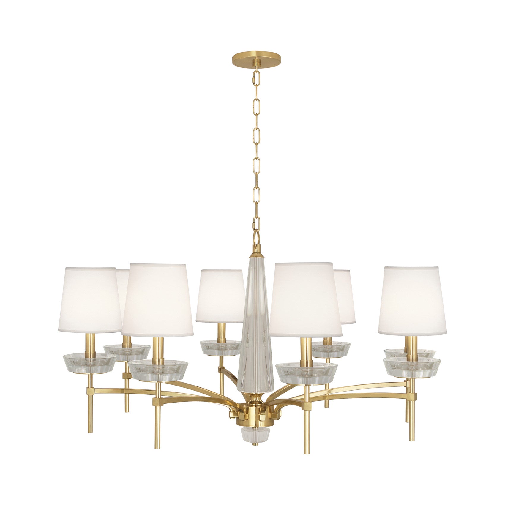 Cristallo Chandelier in Modern Brass/Clear Crystal.
