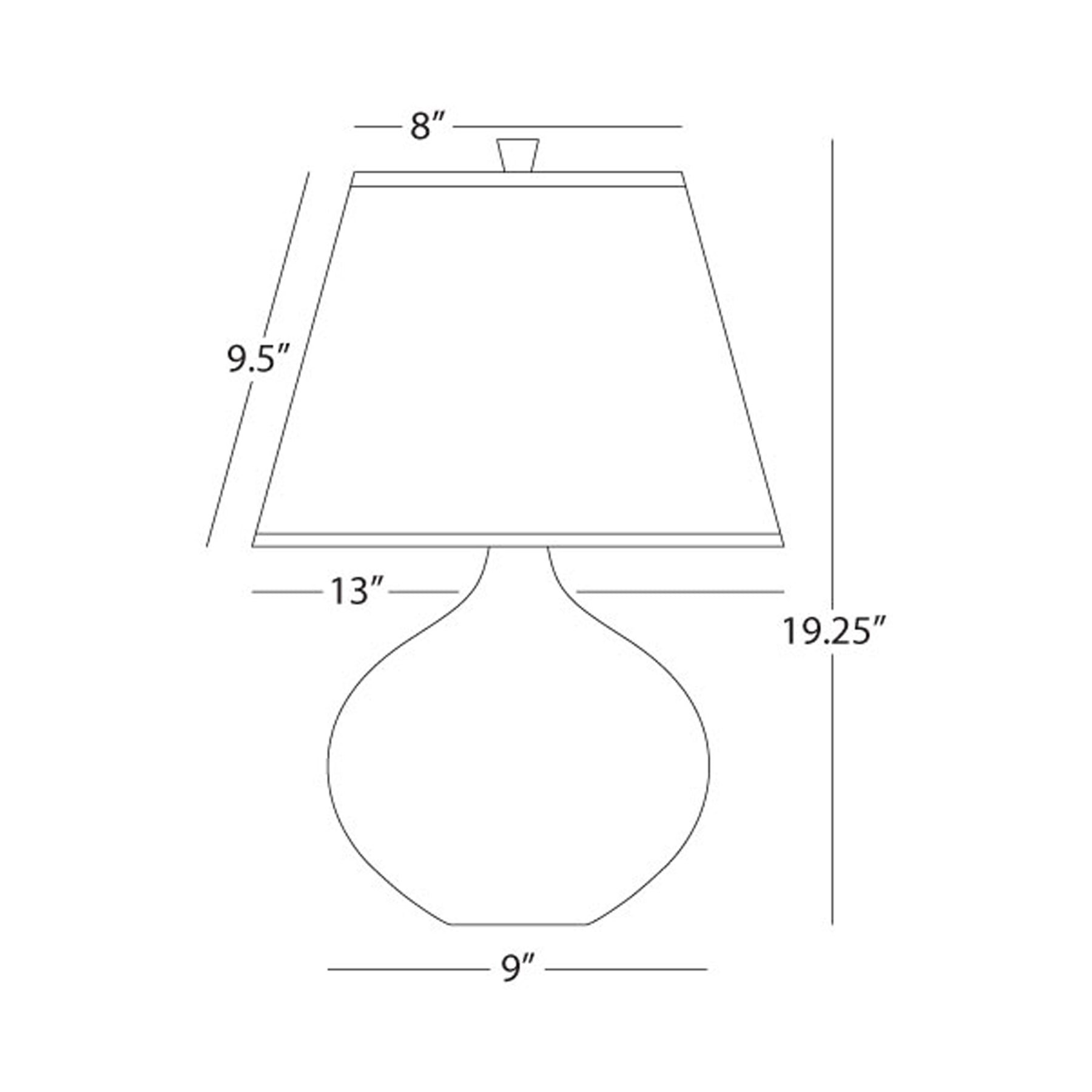 Dal 9870 Table Lamp - line drawing.