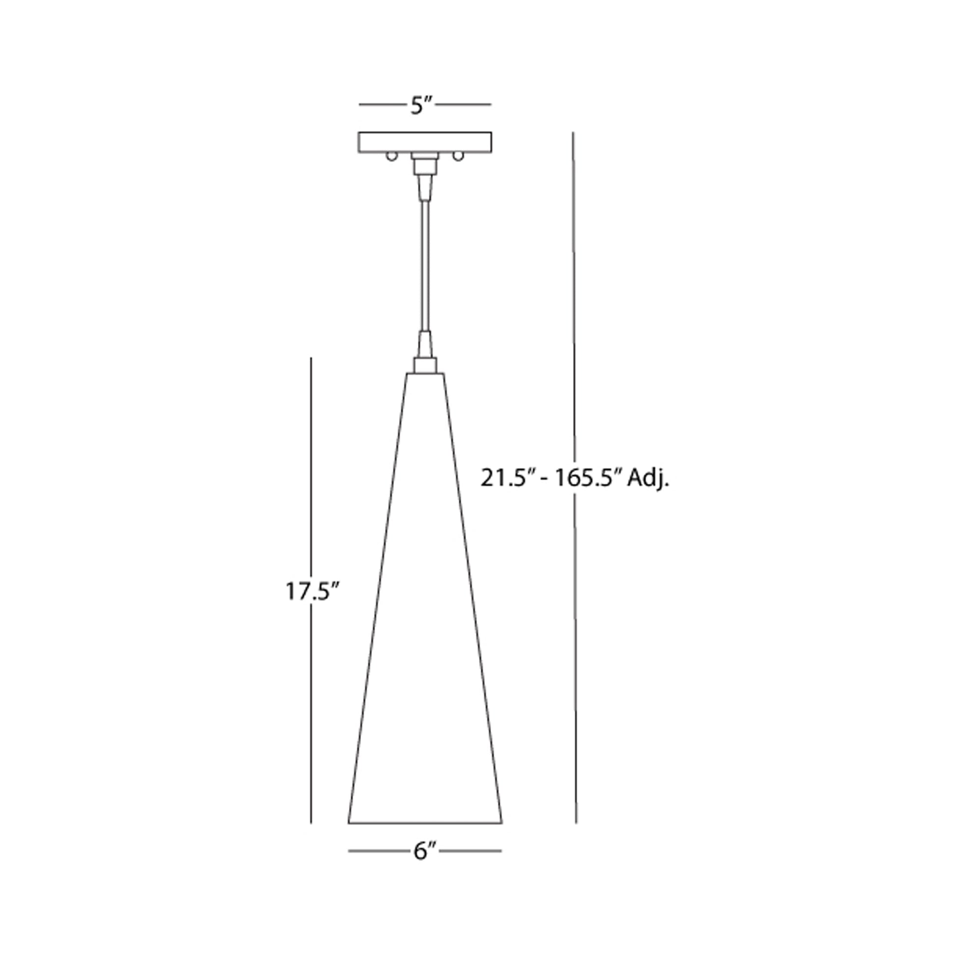 Dal 9873 Pendant Light - line drawing.