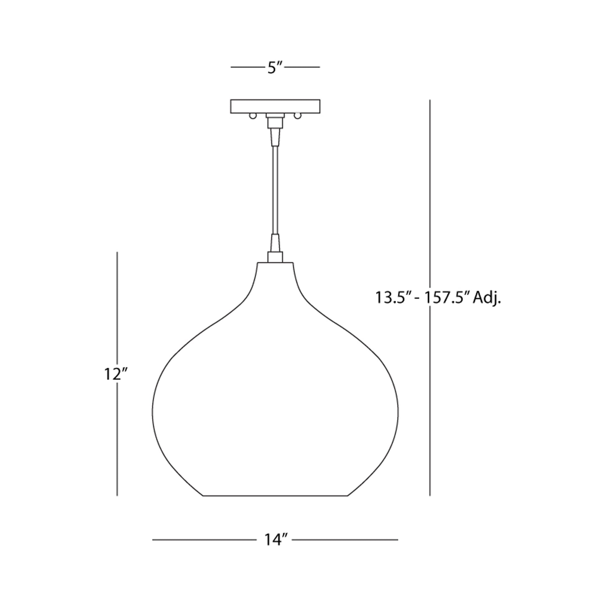Dal 9874 Pendant Light - line drawing.