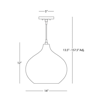 Dal 9874 Pendant Light - line drawing.