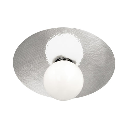 Dal Flush Mount Ceiling Light in Polished Nickel.