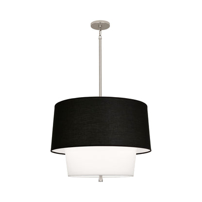 Decker Pendant Light in Polished Nickel (Raven Black/Ascot White).