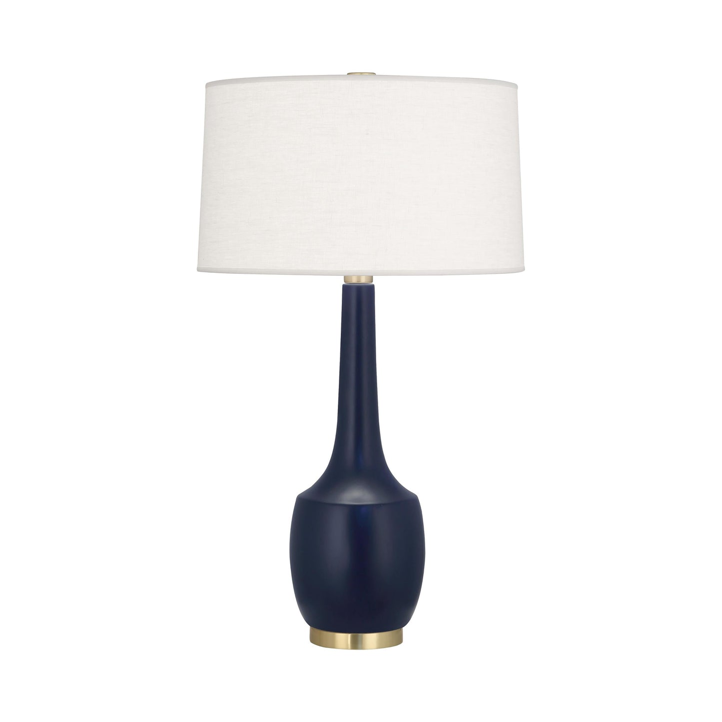 Delilah Table Lamp in Matte Midnight Blue.