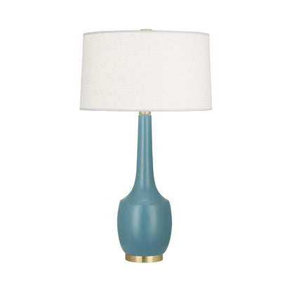 Delilah Table Lamp in Matte Steel Blue.