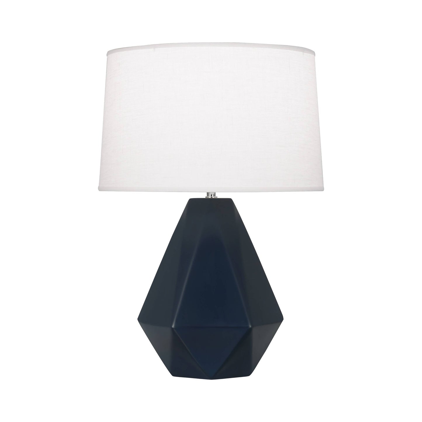 Delta Table Lamp in Matte Midnight Blue.