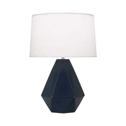 Delta Table Lamp in Matte Midnight Blue.