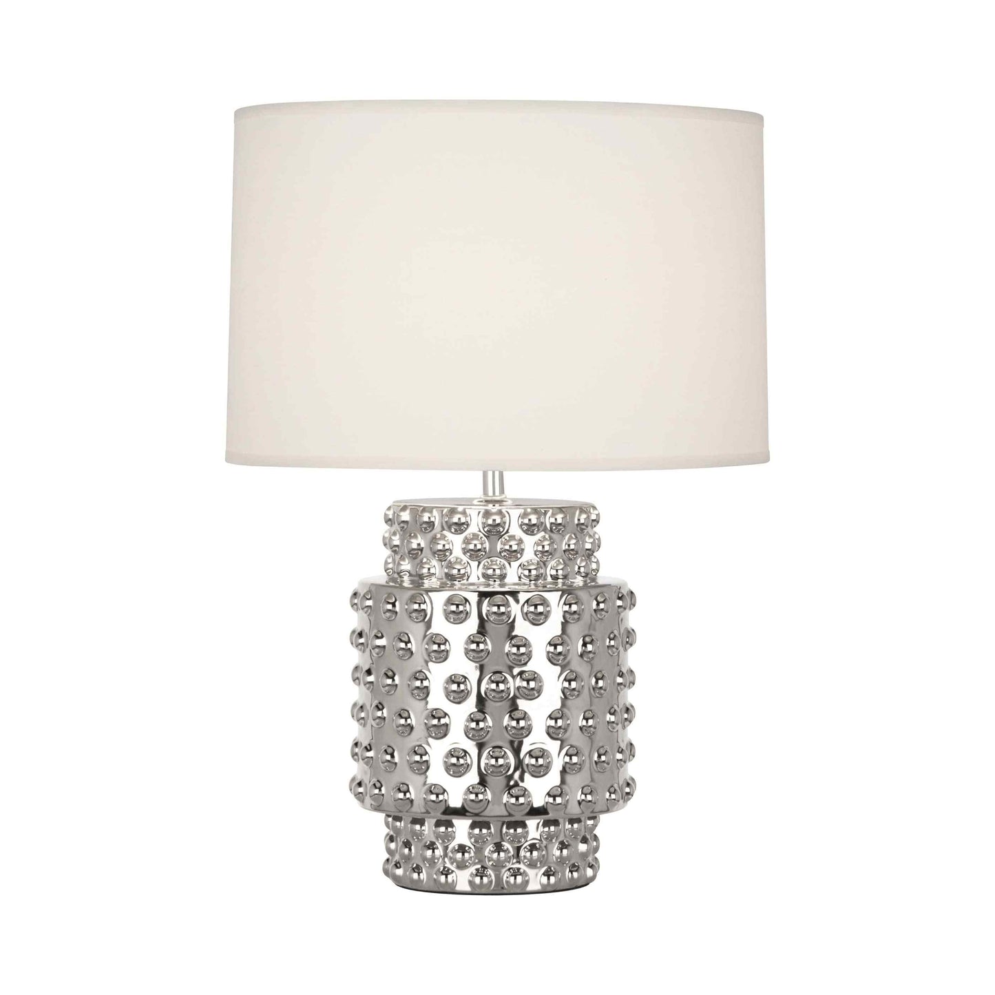 Dolly Table Lamp in Nickel Metallic/White (Small).